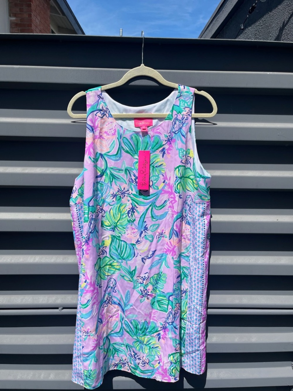Lilly Pulitzer silk Lavender Tropical Floral shift dress